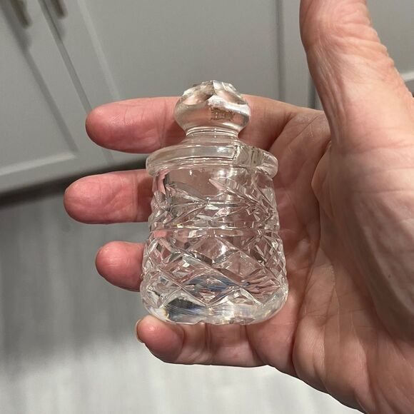 Elegant Mustard Pot Cut Crystal Jar VTG - Picture 1 of 6